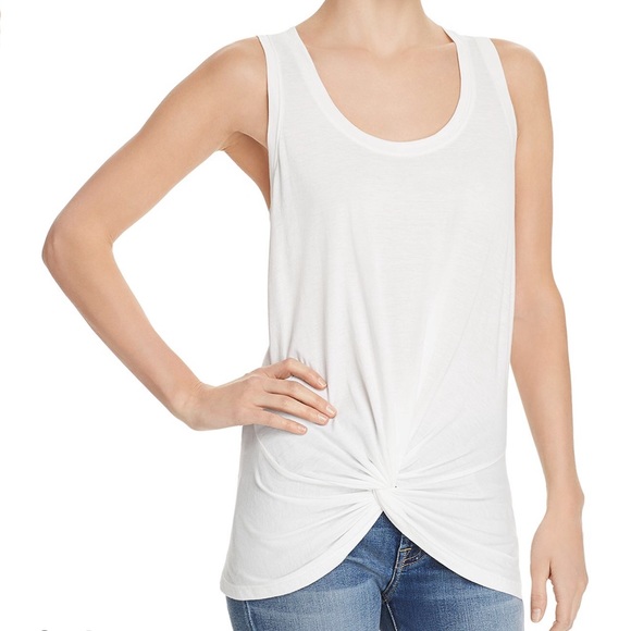7 For All Mankind White Twist Front Tank (M) NWT - Picture 2 of 5